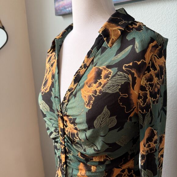 Free People Lucky Shirtee Floral Button Up Size Medium - Picture 5 of 9